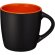 Taza cerámica Riviera 340ml mate con interior de color Negro intenso/naranja