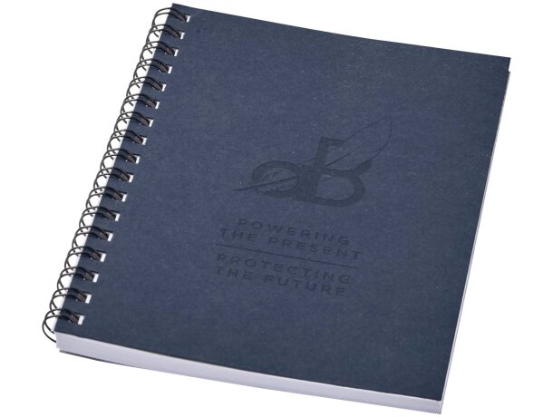 Cuaderno espiral A6 Desk-Mate reciclado 50 hojas personalizable Azul oscuro detalle 10