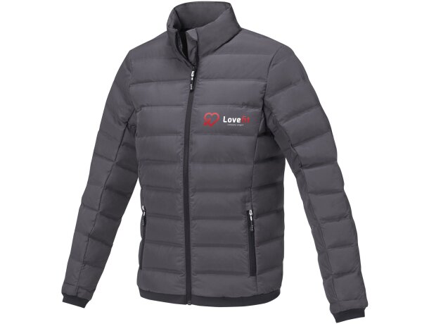 Chaqueta plumón reciclado certificado RDS para mujer Macin Gris tormenta detalle 6