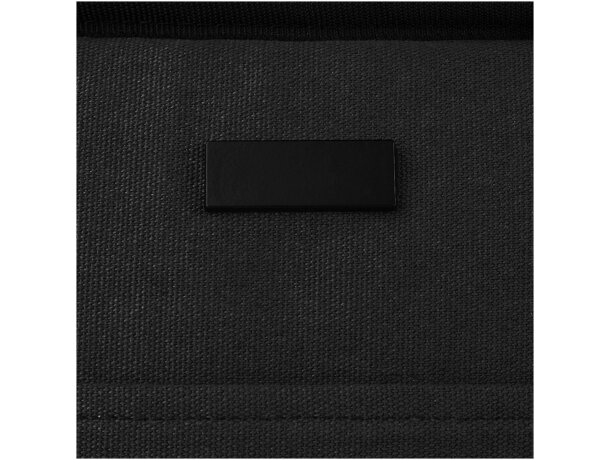 Bolsa térmica Joey 6L algodón reciclado certificado GRS Negro intenso detalle 5