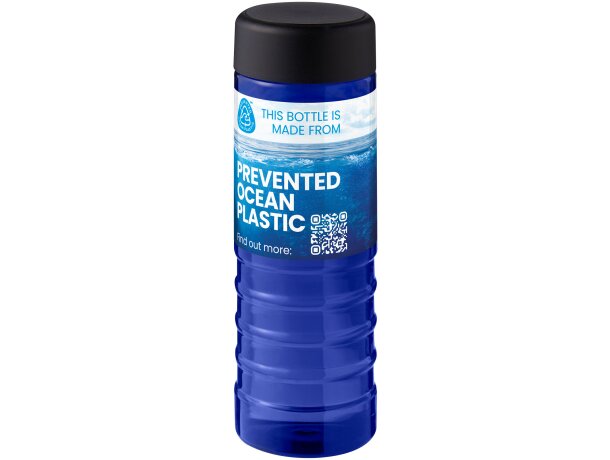 Bidón 750ml Eco Treble con tapa rosca plástico oceánico reciclado Azul/negro intenso detalle 17