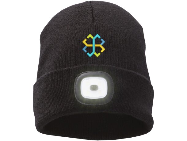 Gorro con luz LED Mighty Negro intenso detalle 1