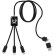 Cable de carga extensible 5 en 1 SCX.design C28 Negro intenso/blanco detalle 1