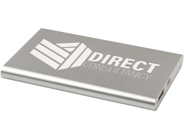 Batería externa Pep 4000 mAh aluminio reciclado certificado RCS Plateado detalle 22