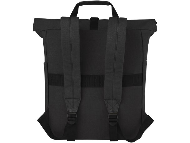 Mochila enrollable Joey lona reciclada GRS para portátil 15? Negro intenso detalle 3