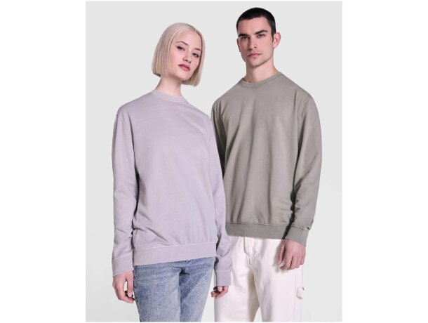 Sudadera cuello redondo unisex Jaya Roly algodón 250 g/m² Verde oscuro detalle 29