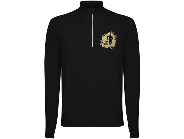 Sudadera técnica hombre Estambul con media cremallera Roly Negro intenso detalle 21