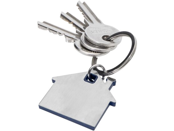 Llavero con forma de casa Nook en acero inoxidable esmerilado Azul detalle 16