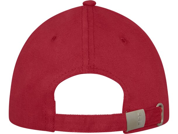 Gorra de 6 paneles Darton personalizadas con detalle de ribete elegante Rojo detalle 7