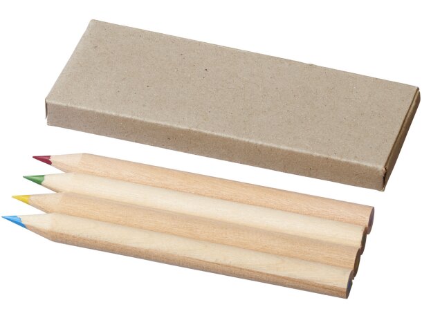 Set Tullik de 4 lápices multicolor con caja de cartón Gris claro detalle 4