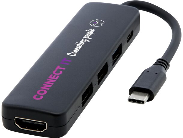 Adaptador multimedia USB Loop tipo C con HDMI y certificación RCS Negro intenso detalle 1