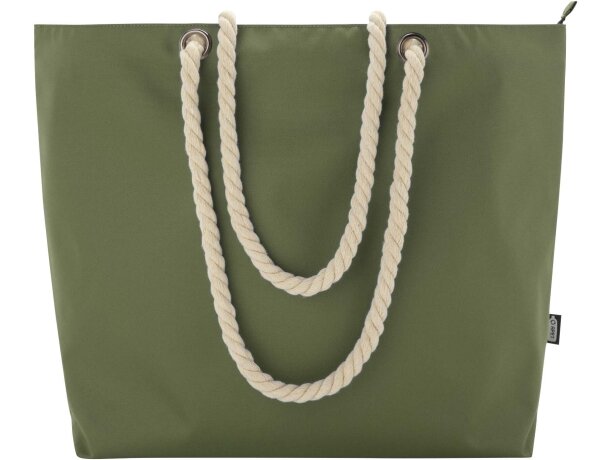 Bolsa playa refrigeradora Panama 23L poliéster reciclado GRS Verde oliva detalle 27