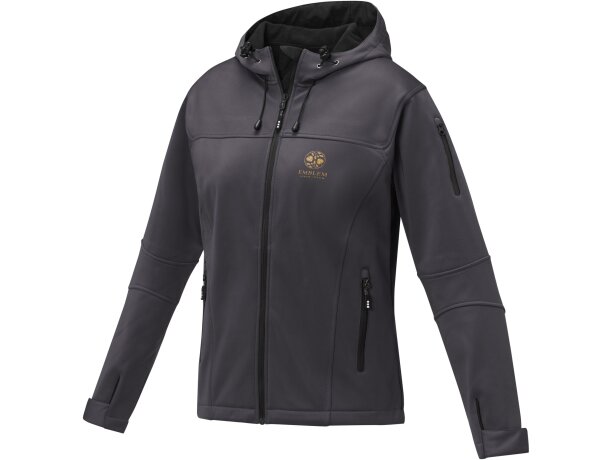 Chaqueta softshell Match mujer tres capas Gris tormenta detalle 17
