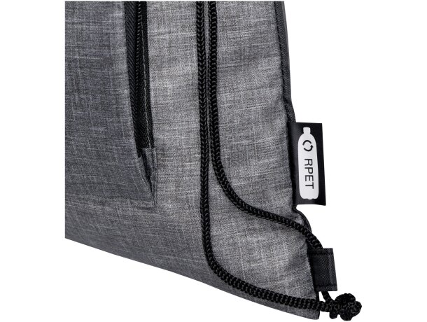 Bolsa con cordón plegable reciclada de 7L Ash Gris mezcla/negro intenso detalle 7