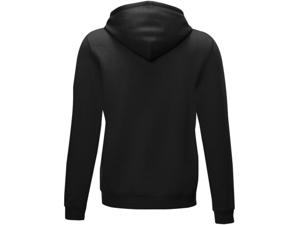 Sudadera con capucha y cremallera Ruby para hombre sostenible Negro intenso detalle 28