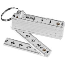 Regla con llavero de plástico personalizada blanca Regla con llavero de plástico personalizada blanca