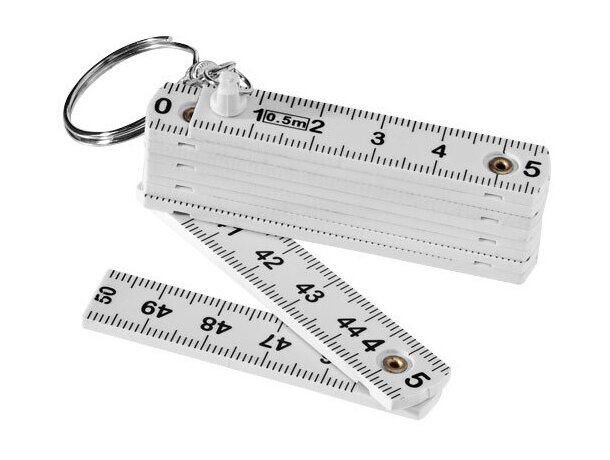 Regla con llavero de plástico personalizada blanca Regla con llavero de plástico personalizada blanca