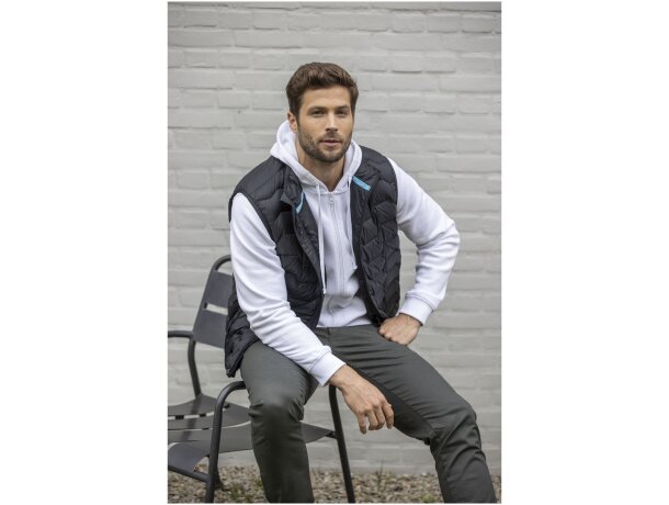 Chaleco aislante reciclado GRS con plumas RDS hombre Epidote Gris tormenta detalle 17