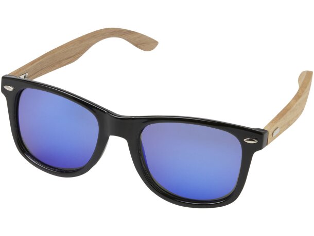 Gafas de sol polarizadas con cristal de espejo de PET reciclado/madera en caja de regalo Hiru Madera detalle 7