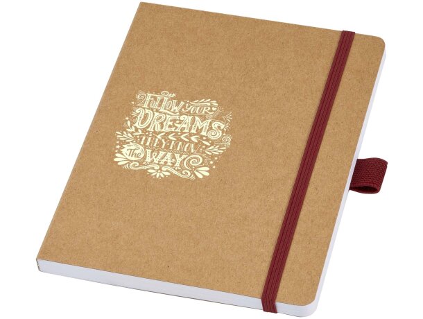 Libreta papel reciclado Berk con elástico de color Rojo detalle 9