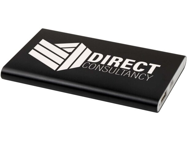 Batería externa Pep 4000 mAh aluminio reciclado certificado RCS Negro intenso detalle 1
