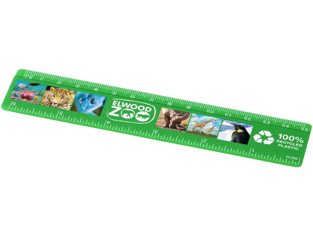 Regla Refari 15 cm plástico reciclado personalizable Verde detalle 13
