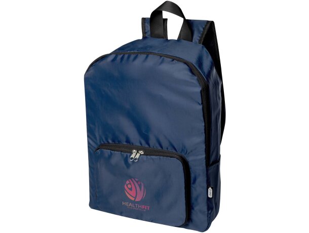 Mochila plegable EcoFold 15 litros de poliéster reciclado GRS Azul marino detalle 7