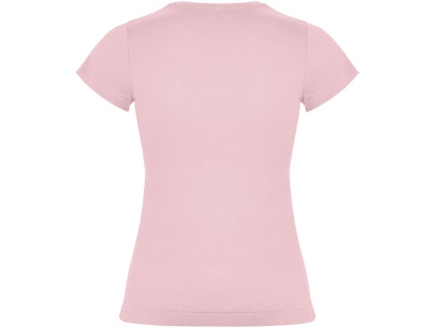 Camiseta mujer manga corta Jamaica Roly 100% algodón entallada Rosa claro detalle 38