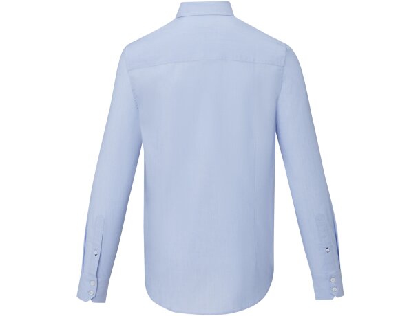 Camisa orgánica manga larga hombre Cuprite popelín algodón Azul claro detalle 3