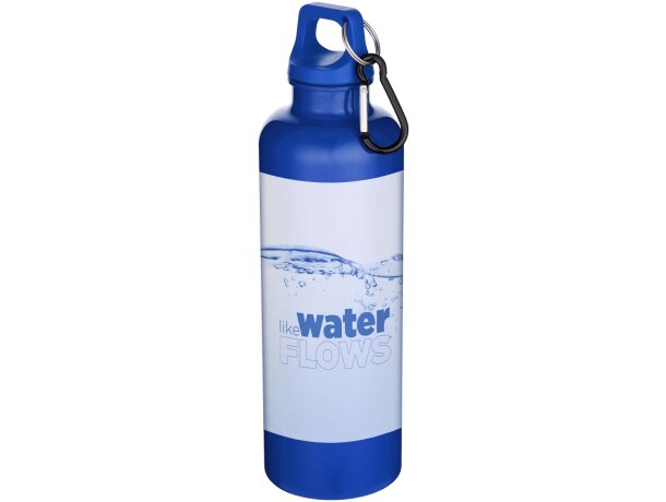 Botella Oregon 750ml con mosquetón en PET reciclado certificado Azul real detalle 3