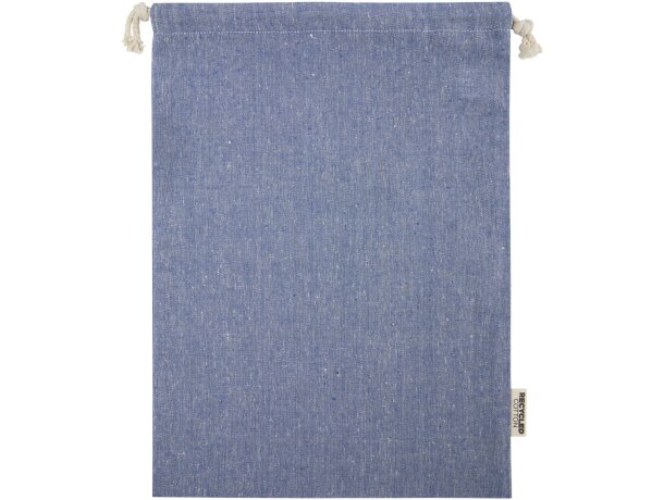 Bolsa regalo Pheebs algodón reciclado certificado GRS 4L Azul mezcla detalle 3