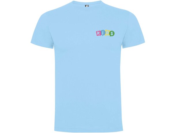 Camiseta manga corta infantil Dogo Premium Roly en algodón Azul celeste detalle 5