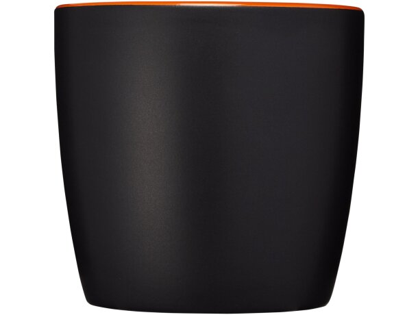 Taza cerámica Riviera 340ml mate con interior de color Negro intenso/naranja detalle 16
