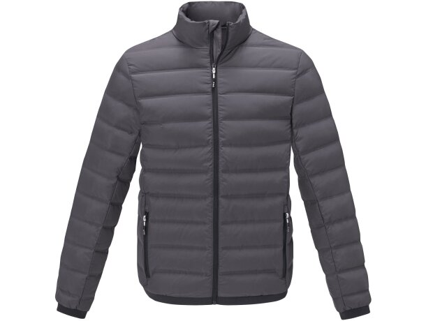 Chaqueta plumón reciclado certificado RDS hombre Macin Gris tormenta detalle 7