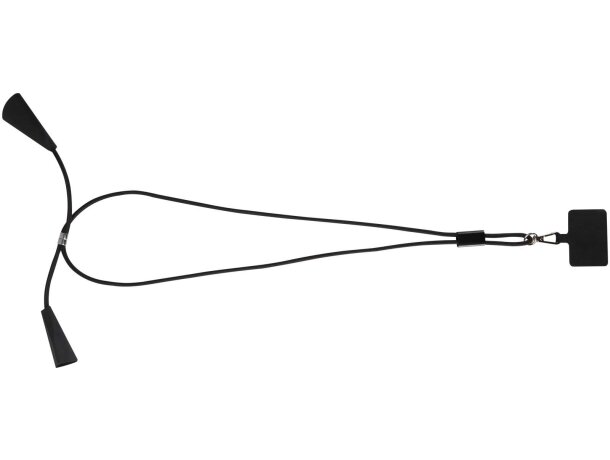 Lanyard de plástico reciclado para smartphone Funi Negro intenso detalle 2