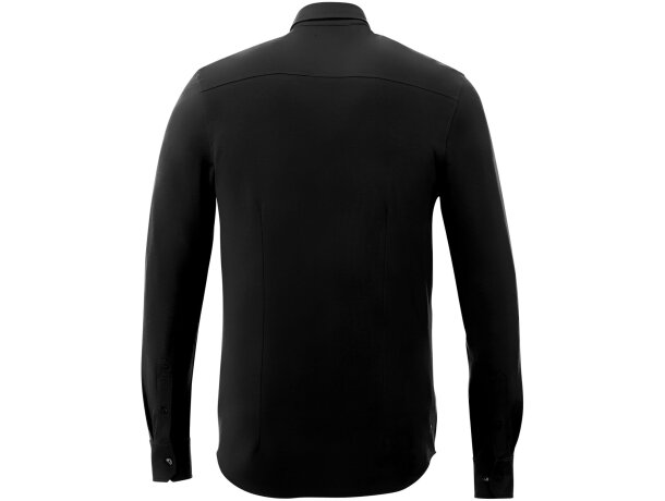 Camisa de manga larga de punto piqué Bigelow Negro intenso detalle 23