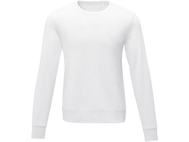Jersey de cuello redondo para hombre Zenon afelpado Blanco detalle 2