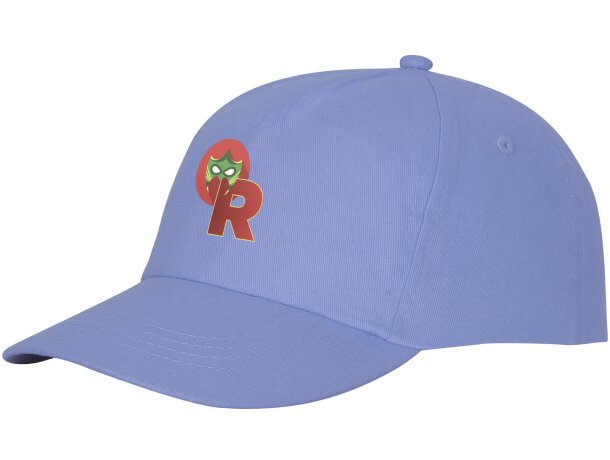 Gorra promocional de 5 paneles con impresión personalizada Azul claro detalle 31