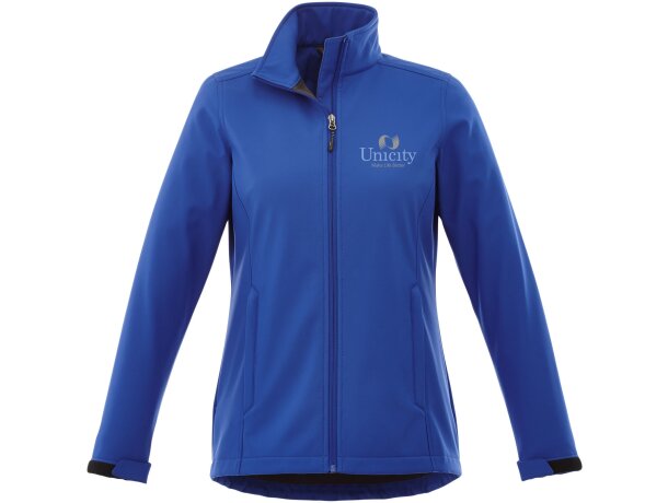 Chaqueta softshell de mujer Maxson impermeable transpirable Azul real clásico detalle 13
