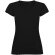 Camiseta cuello pico mujer Roly Victoria algodón 155 g/m² Negro intenso