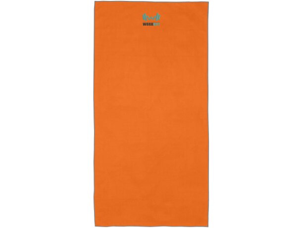 Toalla ultraligera secado rápido Pieter con certificación GRS Naranja detalle 5