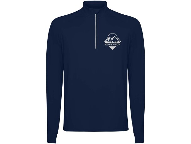 Sudadera técnica hombre Estambul con media cremallera Roly Azul marino detalle 5