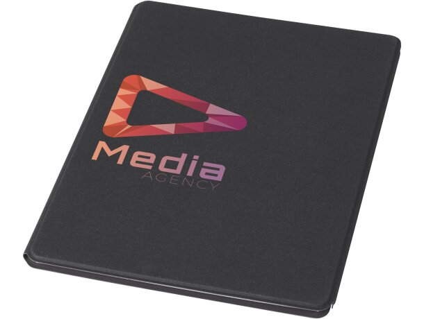 Portafolios Kunveno con papel FSC y poliéster reciclado Negro intenso detalle 11