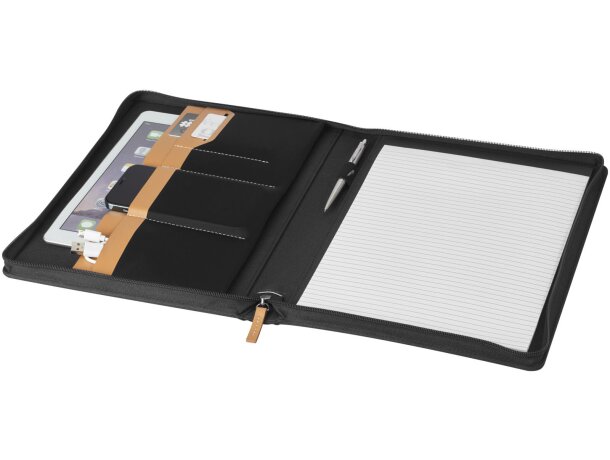 Portafolios A4 Nomumi con poliéster reciclado y papel FSC Negro intenso detalle 17