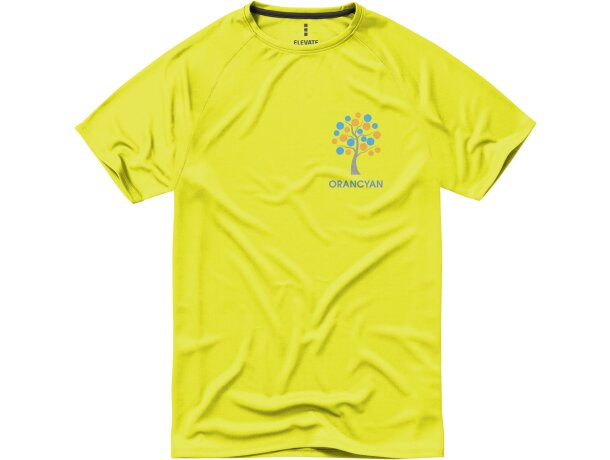 Camiseta ténica Niagara de Elevate 135 gr personalizada amarillo neón