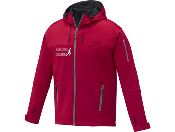 Chaqueta softshell Match para hombre de tres capas Elevate Rojo detalle 12