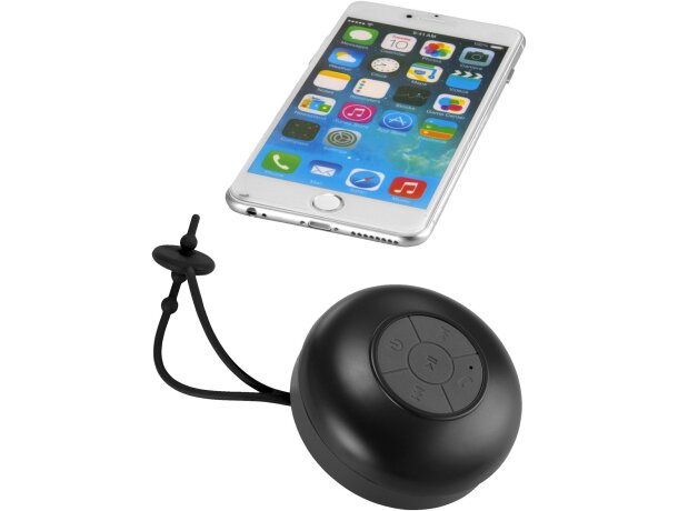 Altavoz impermeable con ventosa y gancho negro intenso Altavoz impermeable con ventosa y gancho negro intenso