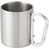 Taza outdoor personalizada acero mosquetón térmica 200ml roja