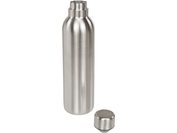 Botella termo con logo con tapa de rosca en acero inoxidable Thor Plateado detalle 12