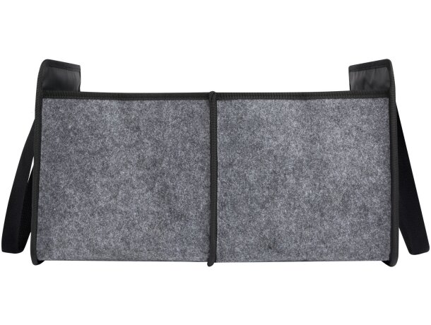 Organizador coche plegable fieltro reciclado certificado GRS Gris medio detalle 3